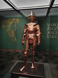 Child armour of Sigismund II Augustus, which was commissioned by Emperor Ferdinand I for his daughter Elizabeth of Austria's marriage to Sigismund II Augustus[10]