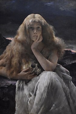 Bernhardt as Mary Magdalene, painting by Alfred Stevens (1887)