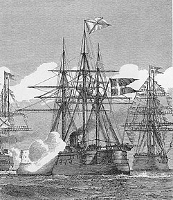 Danish armoured frigate Peder Skram, which escorted Princess Dagmar to Russia, shown here at Kronstadt in September 1866