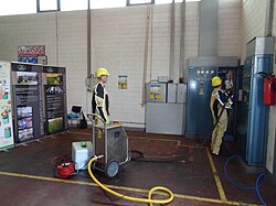 Dry ice blasting used for cleaning electrical installations