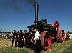 Engineers and stokers of a ploughing engine on Heritage Day