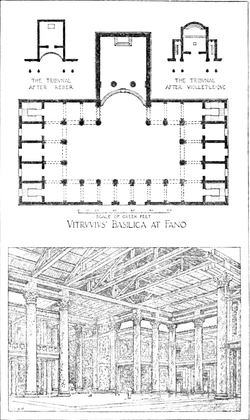 Vitruvius designed and supervised the construction of this basilica in Fano (reconstruction).