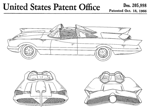 The 1966 television Batmobile, built by George Barris from a Lincoln Futura concept car.