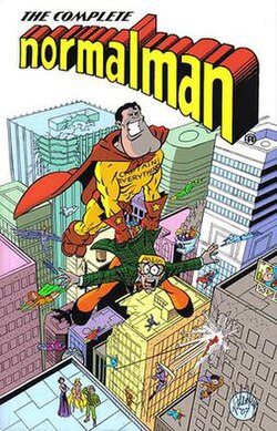 Cover to The Complete normalman trade paperback collecting the series