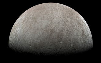 True color mosaic of Europa's numerous lineae. The region of lineae at the center of this image is the Annwn Regio.[115][116]