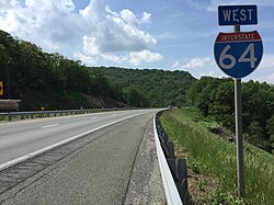 View west along I-64 near Waynesboro
