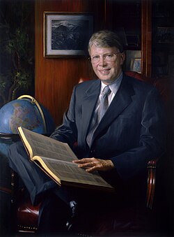 Dr. Floyd Loop official portrait painting at the Cleveland Clinic, 2003.