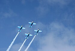 Four planes in formation