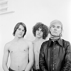 Beaton's photograph of Andy Warhol with his partner Jed Johnson and Johnson's twin brother, Jay Johnson, at the Factory, 1969