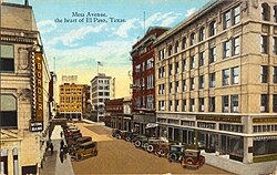 Mesa Avenue, the heart of El Paso, Texas (postcard, c. 1917)