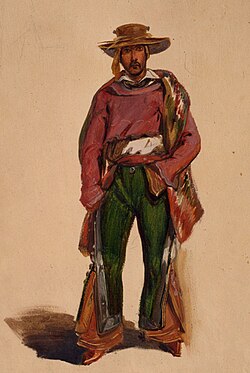 Typical Mexican sombrero of the 1830s to 1850s.