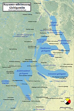 Names of the Great Lakes and surrounding regions in Ojibwe