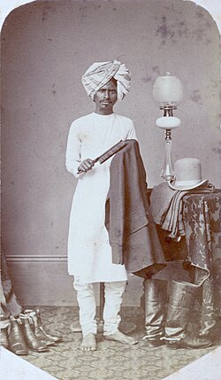 A valet in India, c. 1870