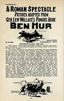 Price for a hand-colored print of Ben Hur in 1908