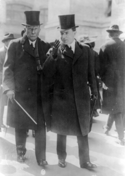 Rockefeller Sr. (left) with his son John Jr., 1915