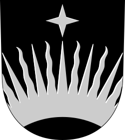 Aurora is pictured as a wreath of rays in the coat of arms of Utsjoki.