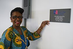 Then-President of the RCN Cecilia Anim opening the RCN's West Midlands office in 2016