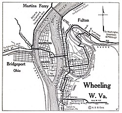 Map of Wheeling in 1920
