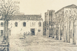 The 1536 building for the Estudi General of Barcelona at the top of La Rambla.