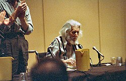Frank Belknap Long speaking at the H. P. Lovecraft Centennial Conference