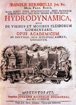 Frontpage of Hydrodynamica (1738)
