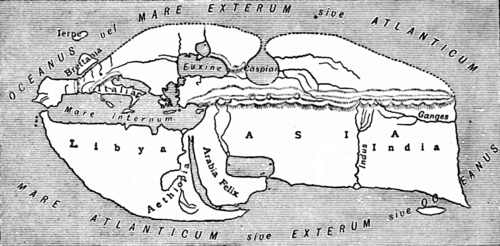 Map of the world according to Strabo