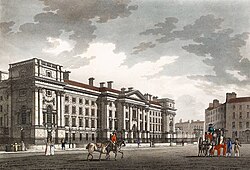 The façade of the main building