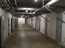 A former Stasi basement hallway