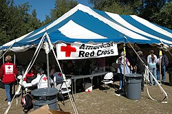 ARC is set up in a community hard hit by the tornadoes, Florida, 2007.