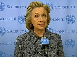 Clinton addressing the email controversy in 2015