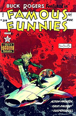 Buck Rogers cover for Famous Funnies number 214 (December 1953).