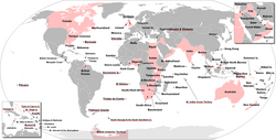 It was a common practice to color British Empire pink on maps