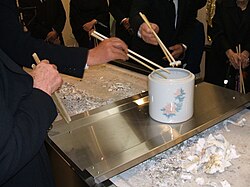 Bone-picking ceremony at a Japanese funeral