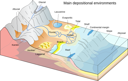 Common types of depositional environments