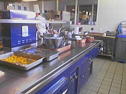 A stainless steel countertop