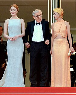 Emma Stone, Allen, and Parker Posey at the Cannes Film Festival in 2015