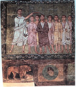 Samuel anoints David, Dura Europos, Syria, 3rd century CE.