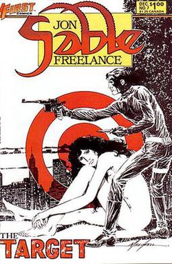 Cover to Jon Sable Freelance #7 (December 1983). Art by Mike Grell.