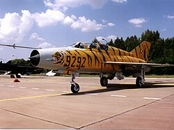 Two-seat Polish Air Force MiG-21UM with 3rd Tactical Squadron markings