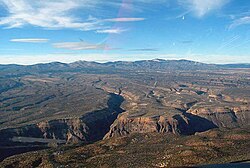 The Pajarito Plateau in New Mexico, United States is an example of a volcanic plateau