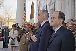 During a visit to Washington, D.C. with President Lyndon B. Johnson, 1967