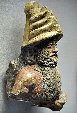 Fired clay statue of a seated god, probably Shamash. From Ur, Iraq. Old-Babylonian period, 2000-1750 BCE. British Museum