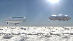 Artist's rendering of a NASA crewed floating outpost on Venus