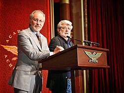 2006 Summit Hosts Steven Spielberg and George Lucas welcome the academy delegates and members to the International Achievement Summit in Los Angeles