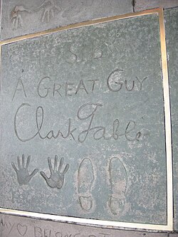 Gable's block in the forecourt of Grauman's Chinese Theatre.