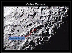 Target area of the Centaur rocket at Cabeus crater.