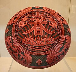 Box with the character for "Spring" (春), Qianlong period, Qing dynasty. Nanjing Museum