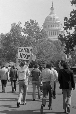 Demonstrator demands impeachment, October 1973