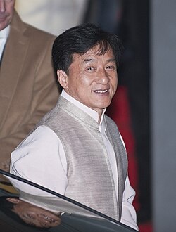 Jackie Chan arriving for the press conference of the movie Little Big Soldier in 2010