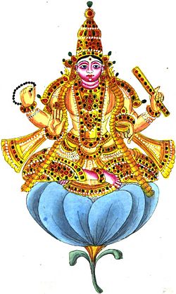 Depiction of Shukra from the 1842 book The Complete Hindoo Pantheon by E. A. Rodrigues